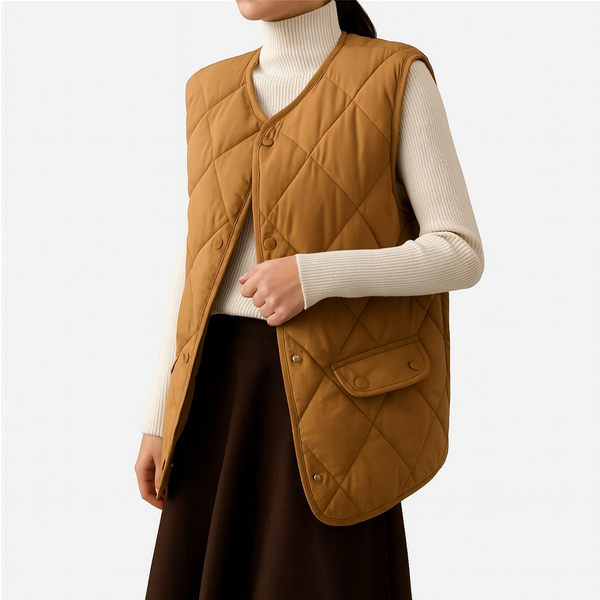 Sable Quilted Bomber Vest