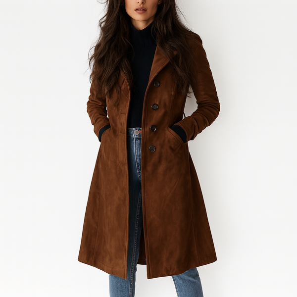 Philippa - Vintage Suede Trench Coat